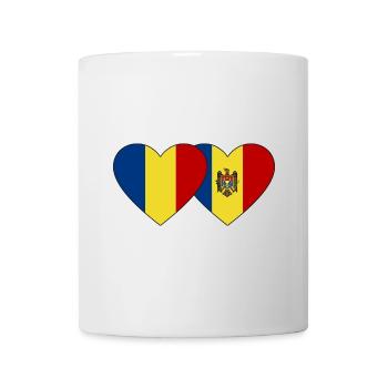 Rumänien Moldawien Flagge Herz - Tasse - Weiß - Vorne