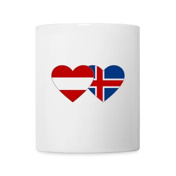 Austria Iceland Flag Heart - Mug - white - Front