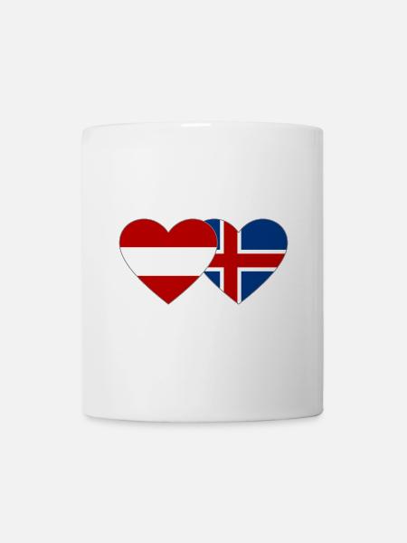 Austria Iceland Flag Heart - Mug - white