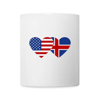 USA Island Flagge Herz - Tasse - Weiß - Vorne