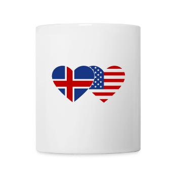 Island USA Flagge Herz - Tasse - Weiß - Vorne