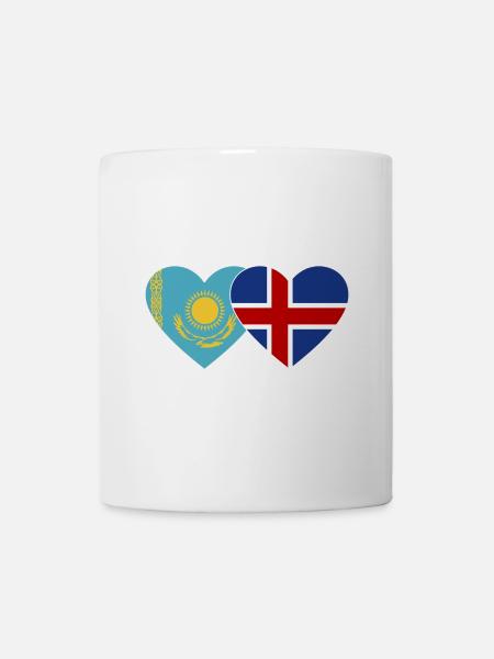 Kasachstan Island Flagge Herz - Tasse - Weiß