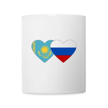 Kasachstan Russland Flagge Herz - Tasse - Weiß - Vorne