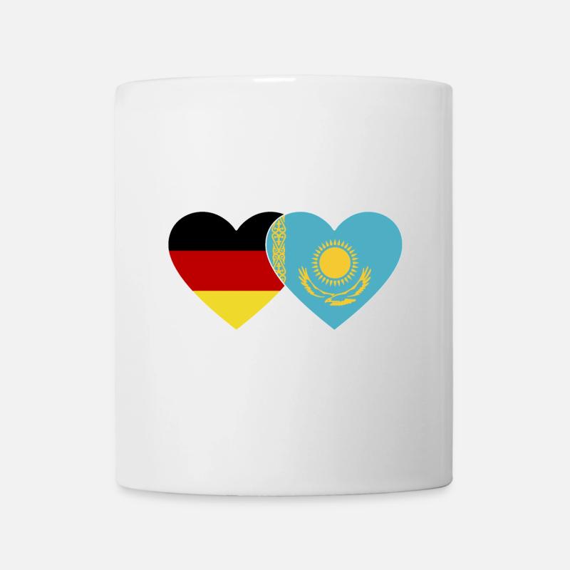 Deutschland Kasachstan Flagge Herz - Tasse - Weiß