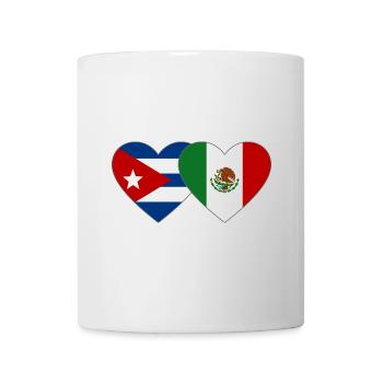 Cuba Mexico Flag Heart - Mug - white - Front