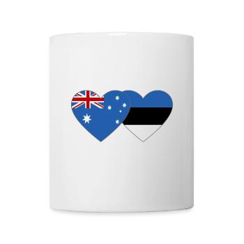 Australia Estonia Flag Heart - Mug - white - Front