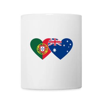 Portugal Australien Flagge Herz - Tasse - Weiß - Vorne