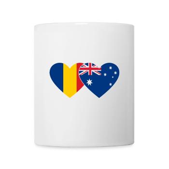 Romania Australia Flag Heart - Mug - white - Front