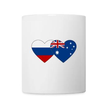 Russia Australia Flag Heart - Mug - white - Front