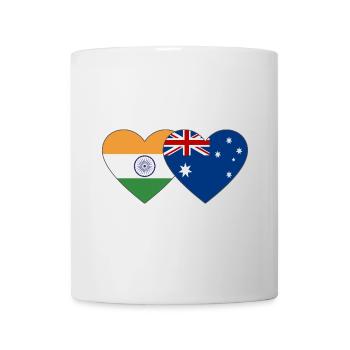 India Australia Flag Heart - Mug - white - Front