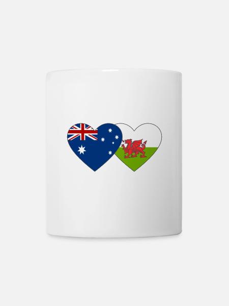 Australia Wales Flag Heart - Mug - white