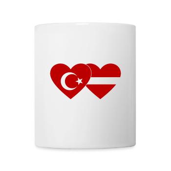 Turkey Latvia Flag Heart - Mug - white - Front