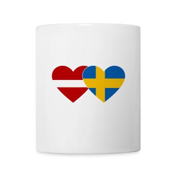 Lettland Schweden Flagge Herz - Tasse - Weiß - Vorne