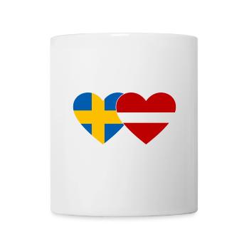 Schweden Lettland Flagge Herz - Tasse - Weiß - Vorne