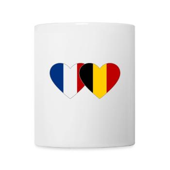 France Belgique Flag Coeur - Mug blanc - blanc - Devant