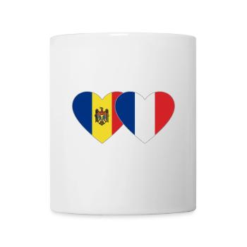 Moldawien Frankreich Flagge Herz - Tasse - Weiß - Vorne