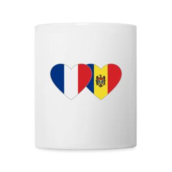 Frankreich Moldawien Flagge Herz - Tasse - Weiß - Vorne