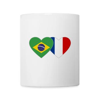 Brésil France Flag Coeur - Mug blanc - blanc - Devant