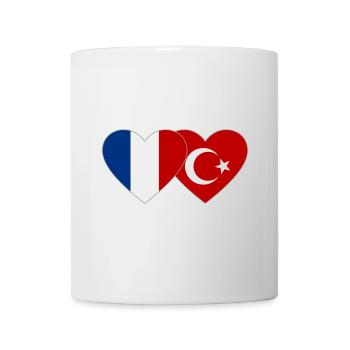 France Turkey Flag Heart - Mug - white - Front