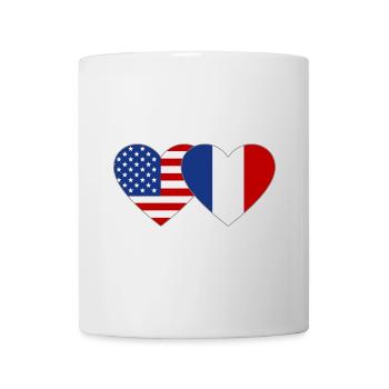 Drapeau USA France Coeur - Mug blanc - blanc - Devant