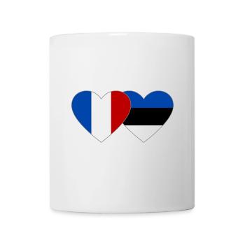 France Estonia Flag Heart - Mug - white - Front
