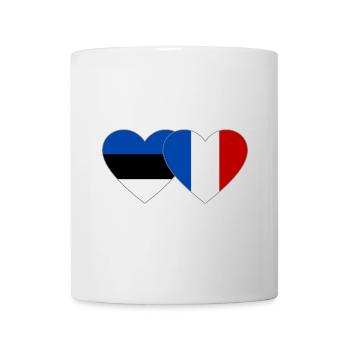Estonie France Flag Coeur - Mug blanc - blanc - Devant