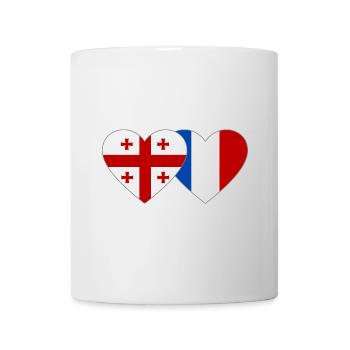 Géorgie France Drapeau Coeur - Mug blanc - blanc - Devant