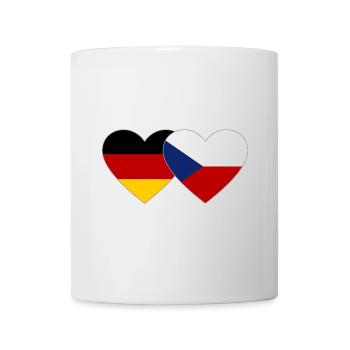 Deutschland Tschechien Flagge Herz - Tasse - Weiß - Vorne