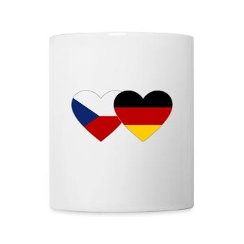 Tschechien Deutschland Flagge Herz - Tasse - Weiß - Vorne