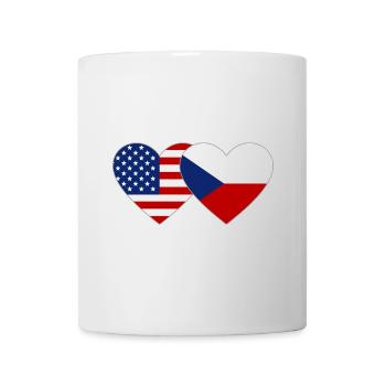 USA Tschechien Flagge Herz - Tasse - Weiß - Vorne
