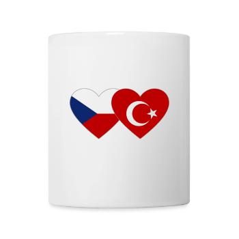 Tschechien Türkei Flagge Herz - Tasse - Weiß - Vorne