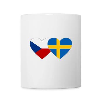 Tschechien Schweden Flagge Herz - Tasse - Weiß - Vorne