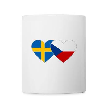 Schweden Tschechien Flagge Herz - Tasse - Weiß - Vorne