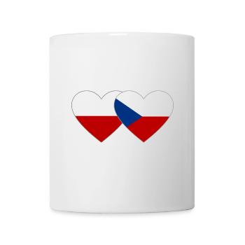 Poland Czech Republic Flag Heart - Mug - white - Front