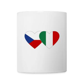 Tschechien Italien Flagge Herz - Tasse - Weiß - Vorne