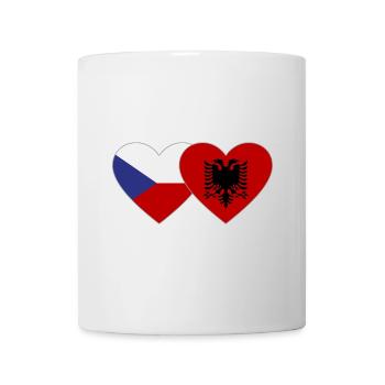 République tchèque Albanie Flag Heart - Mug blanc - blanc - Devant