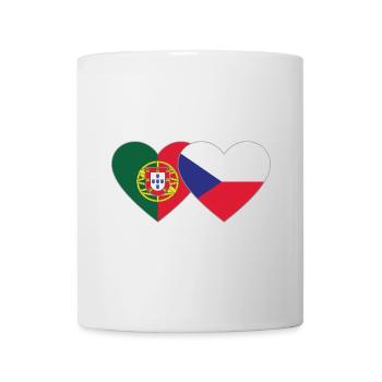 Portugal Tschechien Flagge Herz - Tasse - Weiß - Vorne