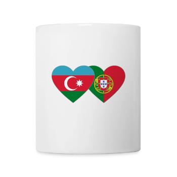 Aserbaidschan Portugal Flagge Herz - Tasse - Weiß - Vorne