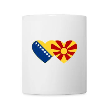 Bosnien Mazedonien Flagge Herz - Tasse - Weiß - Vorne