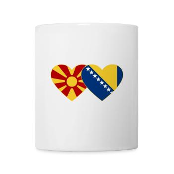 Macédoine Bosnie Flag Coeur - Mug blanc - blanc - Devant