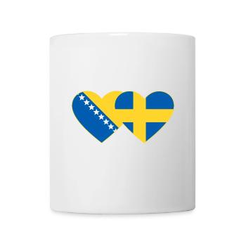 Bosnien Schweden Flagge Herz - Tasse - Weiß - Vorne