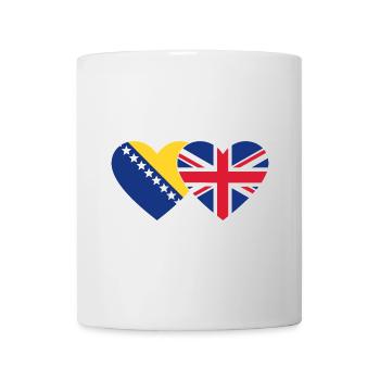 Bosnia England Flag Heart - Mug - white - Front
