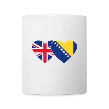 England Bosnia Flag Heart - Mug - white - Front
