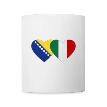 Bosnia Italy Flag Heart - Mug - white - Front