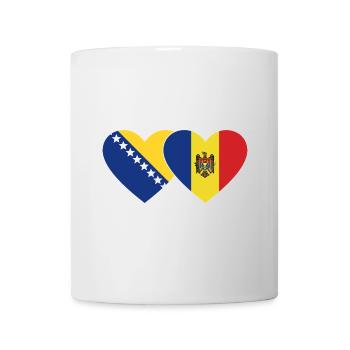 Bosnien Moldau Flagge Herz - Tasse - Weiß - Vorne