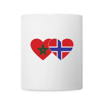 Marokko Norwegen Flagge Herz - Tasse - Weiß - Vorne