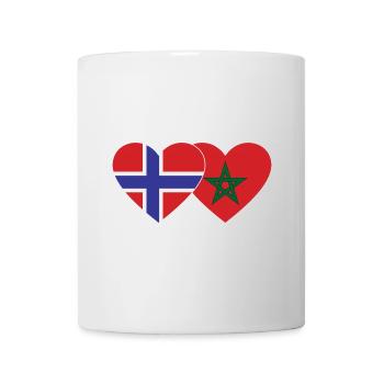 Norwegen Marokko Flagge Herz - Tasse - Weiß - Vorne