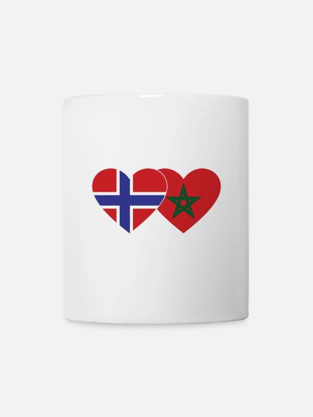 Norvège Maroc Flag Coeur - Mug blanc - blanc