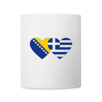 Bosnien Griechenland Flagge Herz - Tasse - Weiß - Vorne
