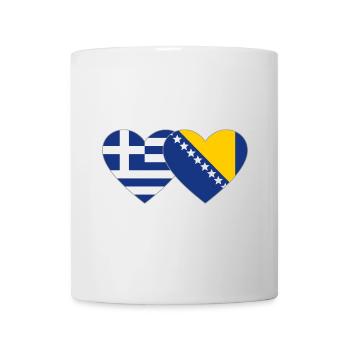 Griechenland Bosnien Flagge Herz - Tasse - Weiß - Vorne